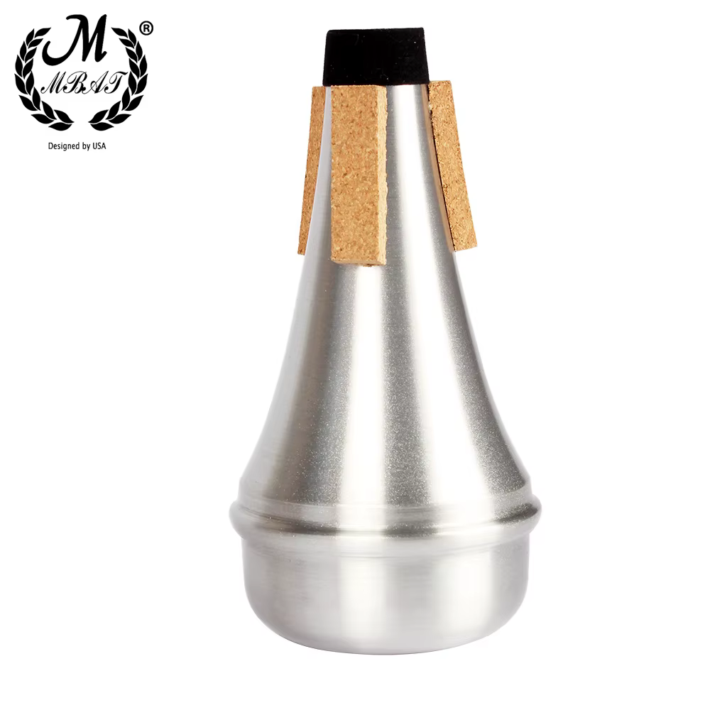 M MBAT Beginners Practice Straight Body Mute Accessories Silver Portable Mute Aluminum Alloy Trumpet Silencer Trumpetuniversal