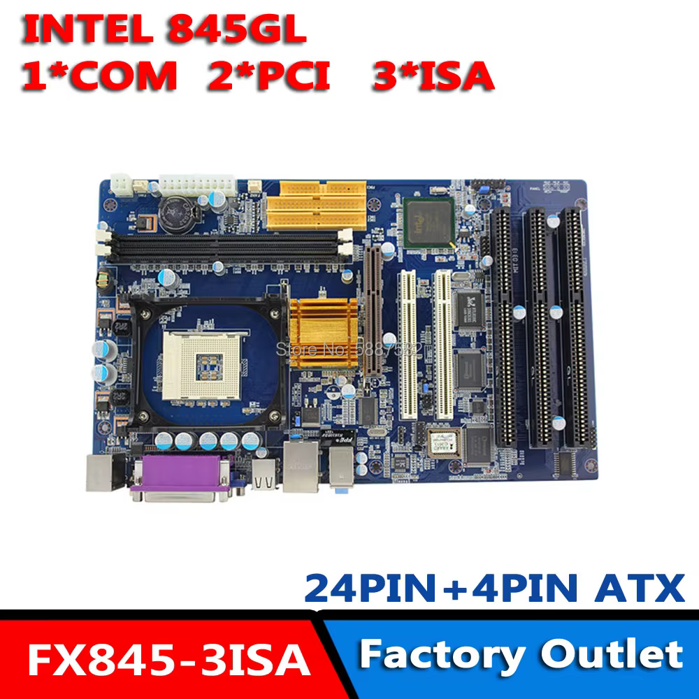 Atx  socket478 ddr 845gv Mainboard with 3 ISA Slots 2PCI Motherboard