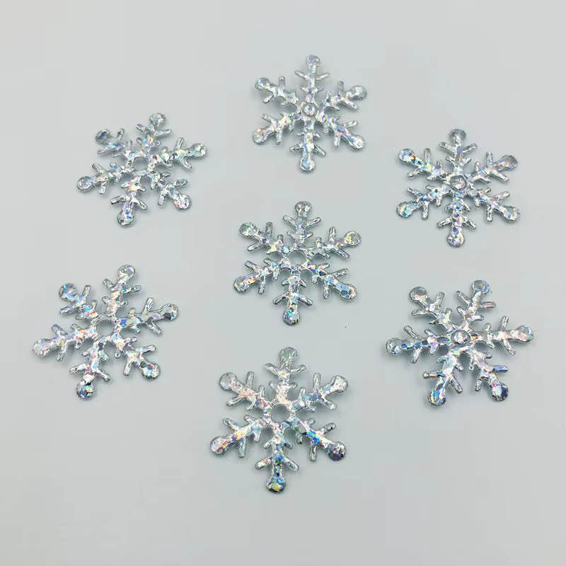 100pcs 20mm Silver Snowflake Laser Cloth Appliques Wedding/Party/Wreath/Christmas Decoration Craft DIY Accessories K381