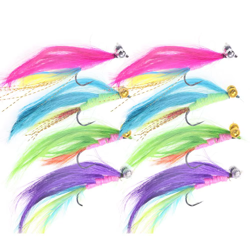 Vampfly 8PCS Booby Streamer Flies Trout Pike Salmon Bass Fishing Streamers