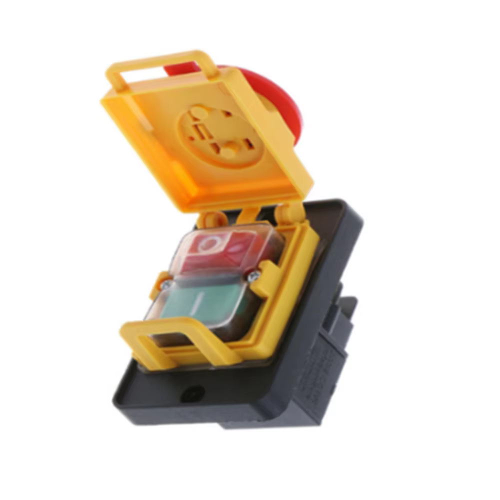 KJD12 250V 4-Pin Start Stop No Volt Release Push Button Switch NVR Common to Woodshop and Metalwork Machines