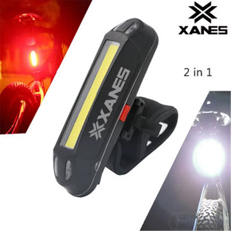 2 in 1 500LM Bicycle USB Rechargeable LED Bike Front Light Taillight Ultra-light Bicycle Warning Night Light