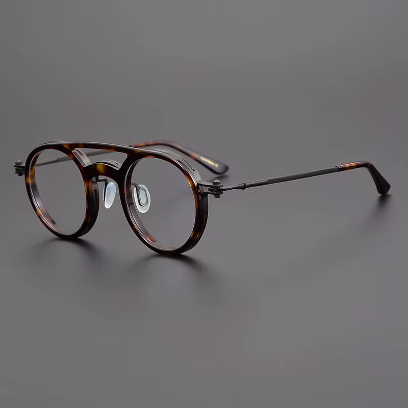 Japanese Handmade Design Glasses Frame Classic Round Titanium Acetate Eyeglasses Men Women Retro Prescription Optical Eyewear