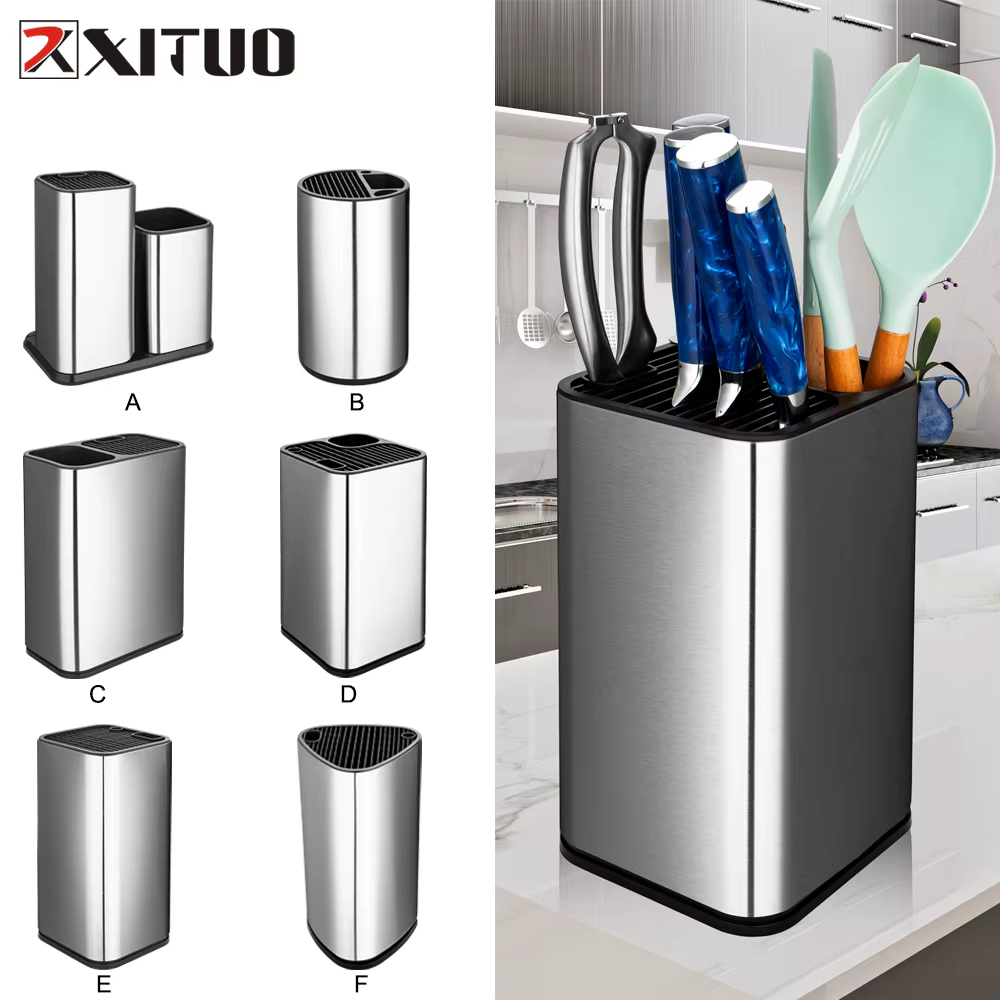XITUO Stainless Steel Knife Holder High Quality Fashion Storage Tool Damascus Chef Knife Meat Knife Multi-tool Kitchen Holder