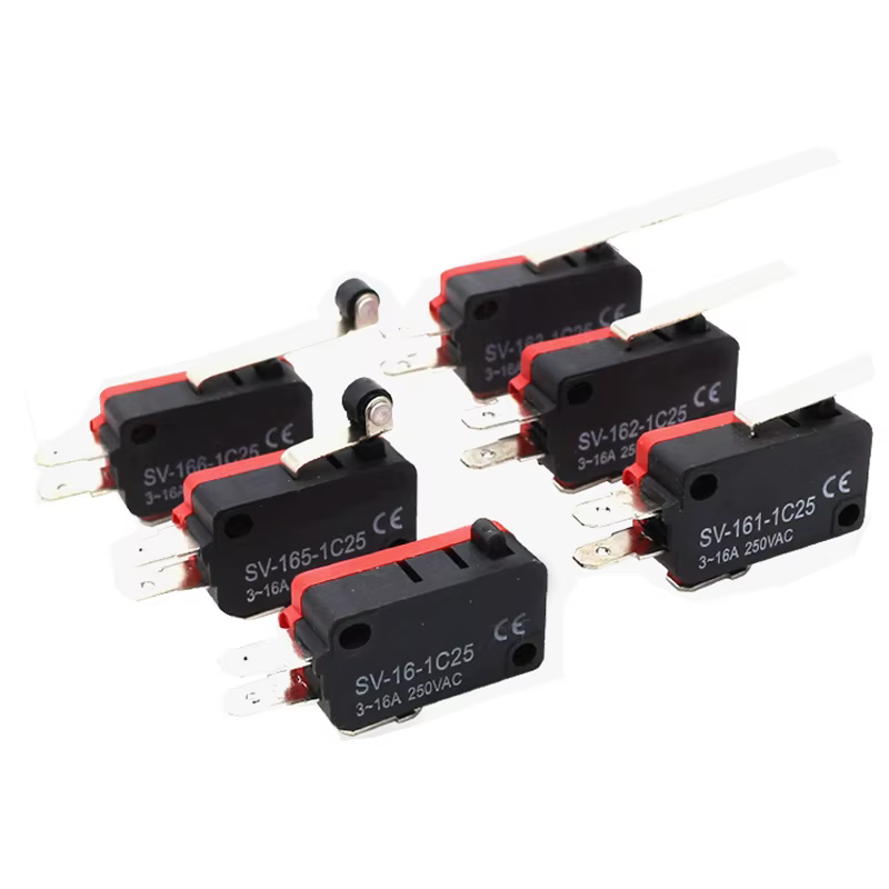 10pcs High Temperature pulley Limit Switch 3 Pins Contact Electric Button Reset Micro Switch SV-161/162/163/165/166-1C25 16A