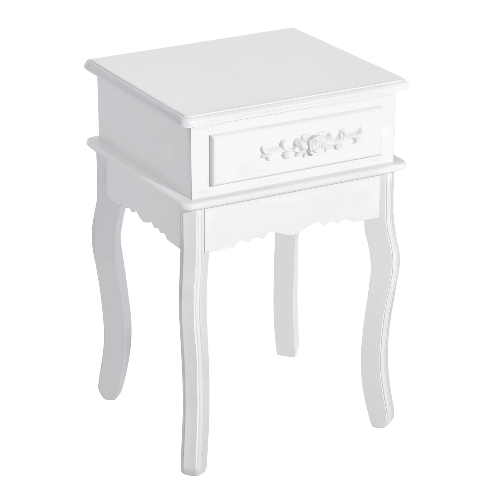 HOMCOM elegant style entrance table or bedside table with 1 drawer white Color 40x35x60cm