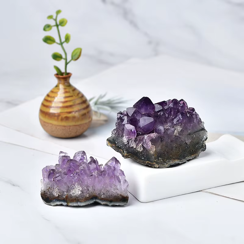 1pc Natural Amethyst Crystal Reiki teeth Healing  Rock Mineral Specimen Raw Crystals Energy Stone Home Decoration Souvenir