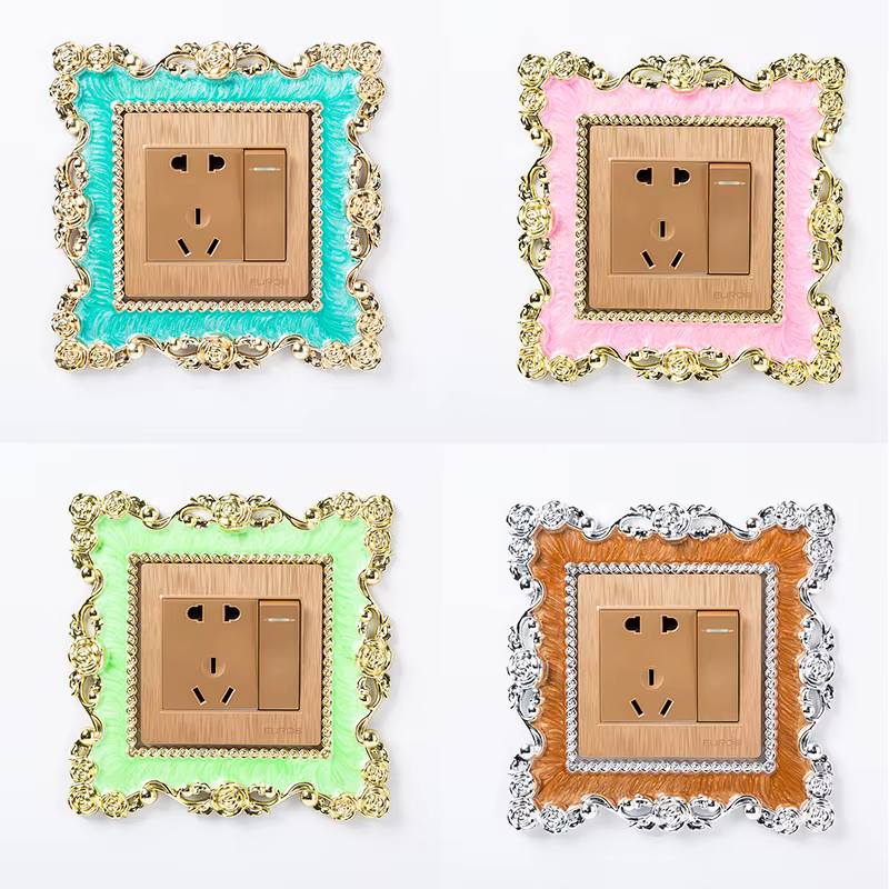 European Style Creative Switch Suite Room Decoration Luminous Socket Cover Protective Wall Sticker Switch Sticker