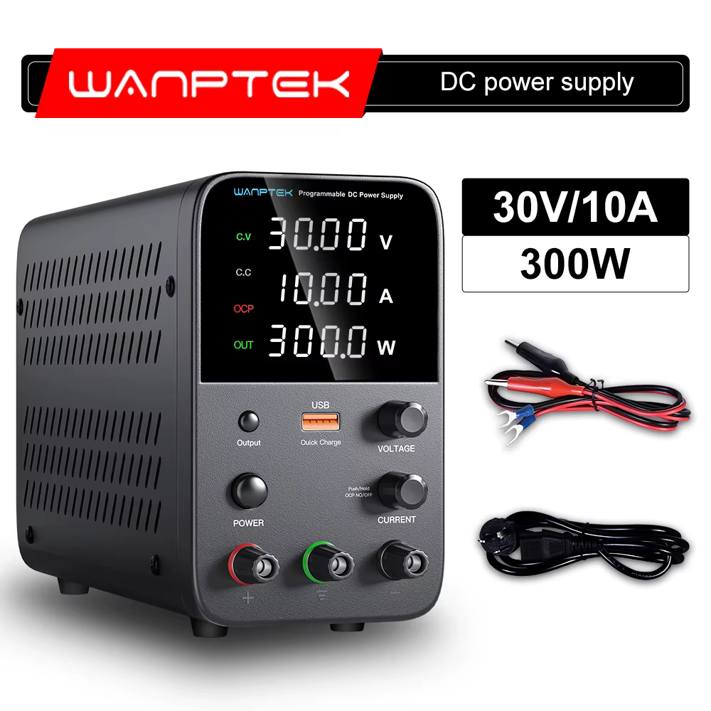 Wanptek Adjustable DC Power Supply 30V 10A Lab Programmable Memory Function Stabilized Voltage Regulator Switching Power Source