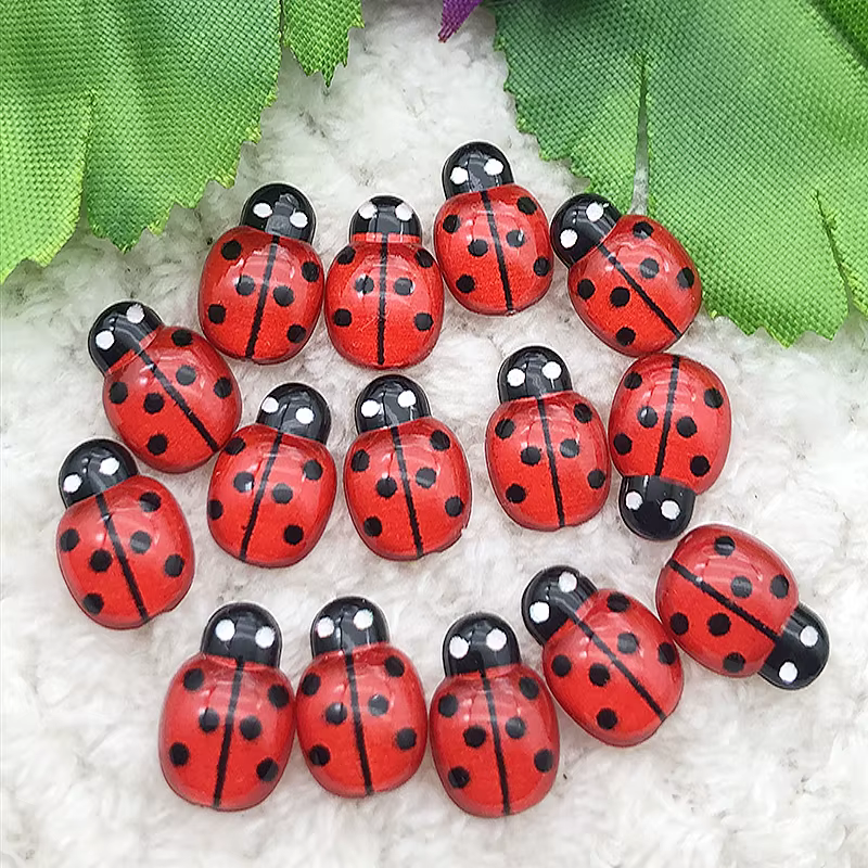 30PCS Resin 10mm*15mm 3D Beetle Flatback Rhinestone Scrapbook Crafts
