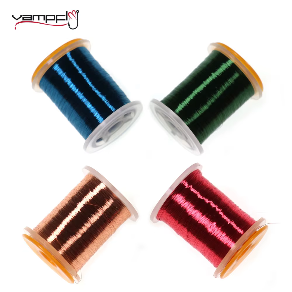Vampfly 4 Spools Assorted Color 0.1mm Fishing Fly Tying Copper Wire Material For Knitting Small Larve Nymph Midge Streamer Flies