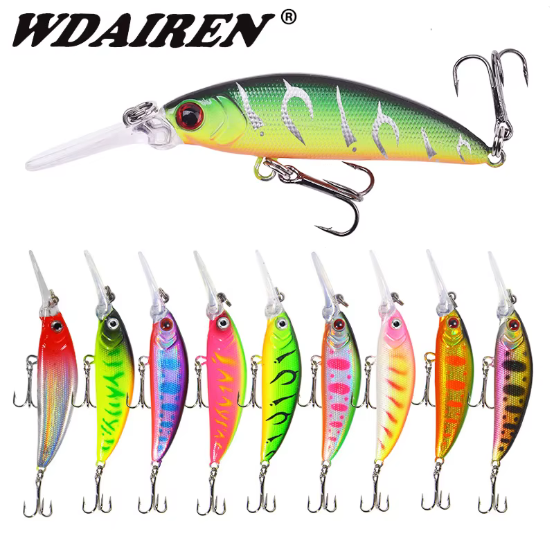 1pcs Quality Minnow Fishing Lure 7cm 5.7g 3D Eyes Artificial Plastic Hard Bait Slowly Sinking Jig Wobbler Crankbait Pesca Tackle