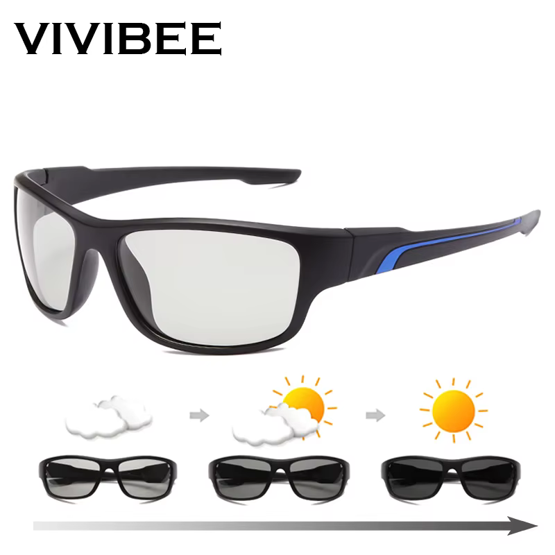 2025 Photochromic Men Cycling Sunglasses Sports Color Changing Polarized Outdoor Goggle Bike Women Cycling Glasses