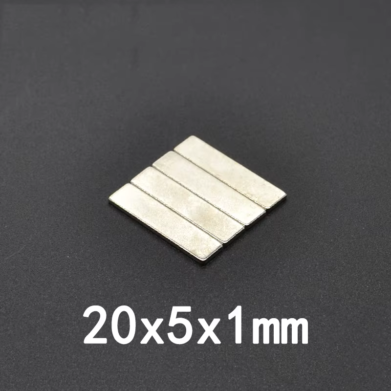 20/30/50PCS 20x5x1 Super Strong Sheet Rare Earth Magnet Thickness 1mm Rectangular Neodymium Magnets 20x5x1mm Magnetic 20*5*1 mm