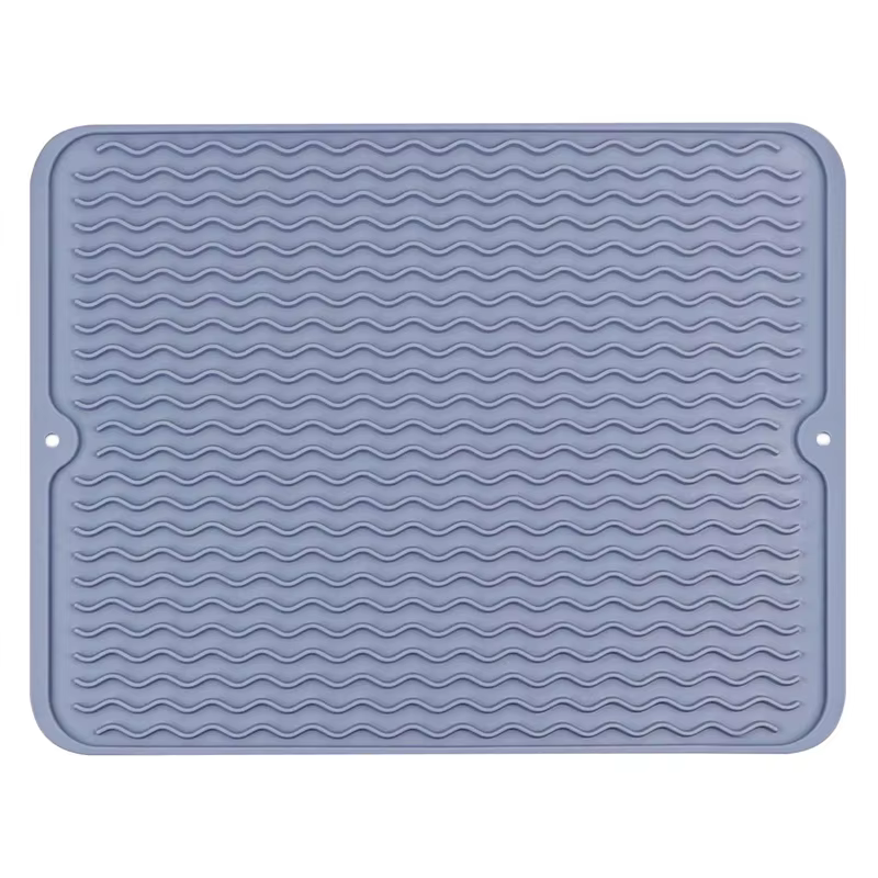 Silicone Dish Drying Mat, 40 x 30cm - Large Dish Drying Mat, Counter top Mat, Dish Draining Mat, Sink Mat, Large Silicone Trivet