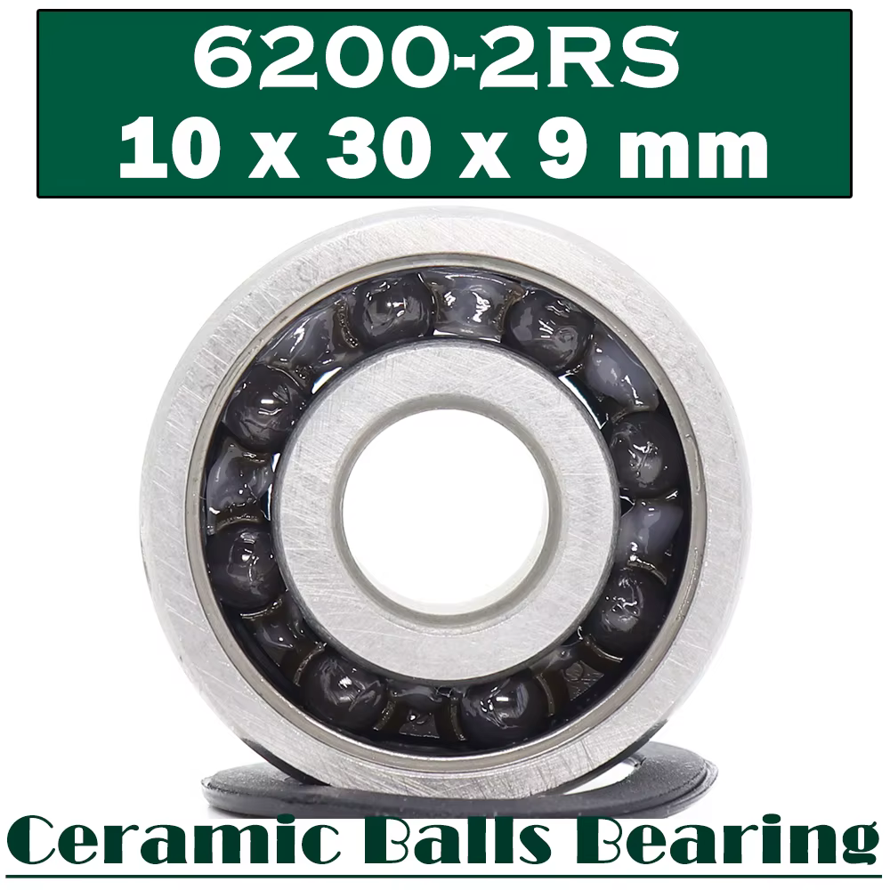 6200 Hybrid Ceramic Bearing 10*30*9 mm ( 1 PC ) Industry Motor Spindle 6200HC Hybrids Si3N4 Ball Bearings 3NC 6200RS