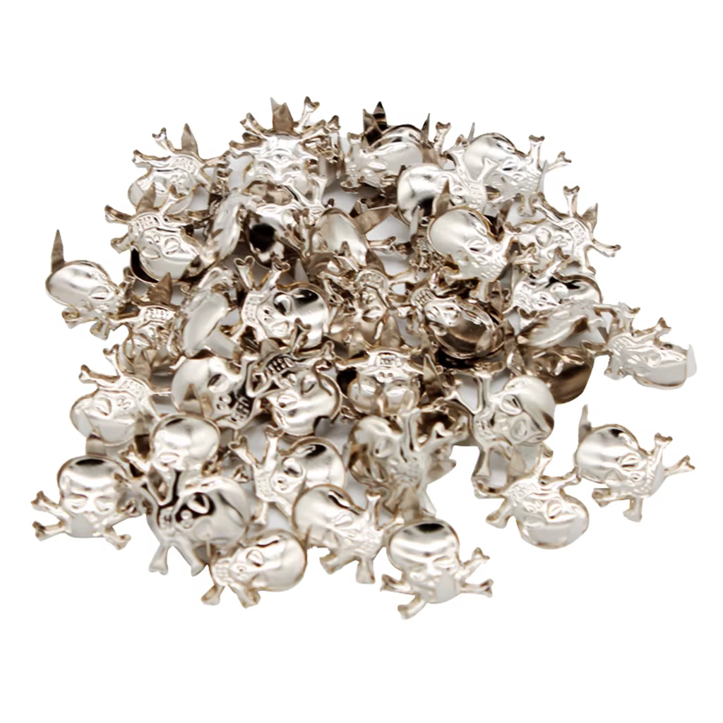 50Pcs Gothic Skeleton Skull Metal Studs Claw Rivets For Clothing Shoes Bags Decoration DIY Leather Craft