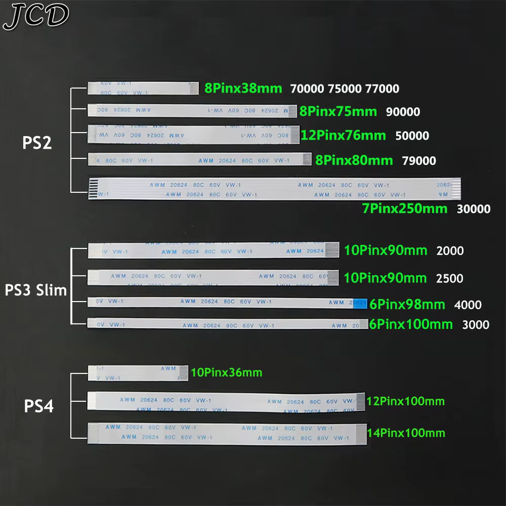 JCD Charging Board Power Switch Cable For PS2 PS3 slim PS4 10pin 12pin 14pin Controller Touch Pad Flex Ribbon Cable