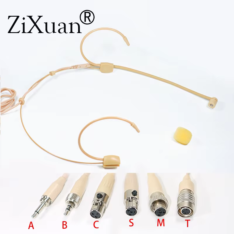 Headband Head Wearing Unidirectional Microphone for Shure Sennheiser AKG MiPro Audio Technica 4Pin 3Pin TA4F 3.5mm Lock