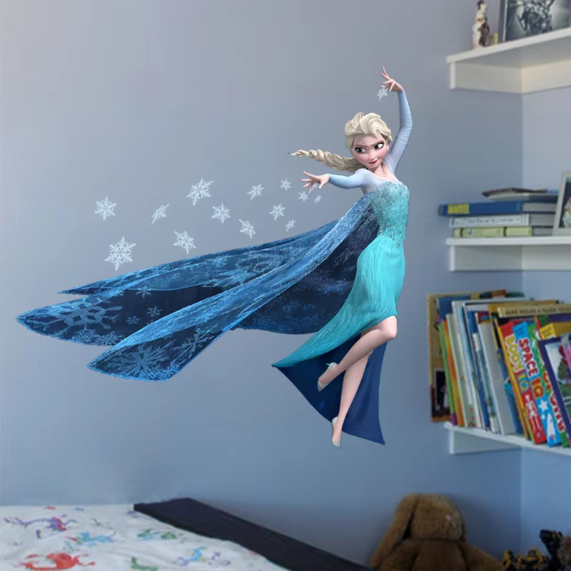 Kids Height DIY sticker Frozen Princess Scroll Puzzle Children's room decoration stickers cartoon pegatinas autocollant enfant