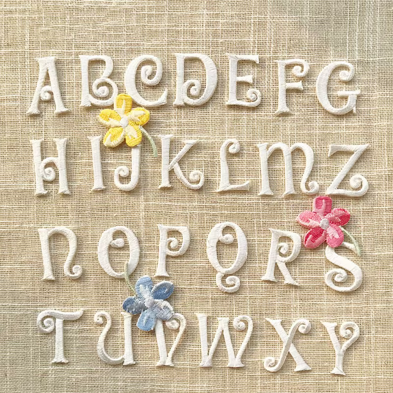 26pcs Iron on Letter Patches for Clothing Logo Iron Patch on Clothes Embroidered Letters Sticker Cartoon Alphabet Name Patch