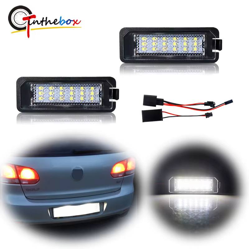 2x Auto Light MK5 GTI MK6 MK7 Golf 5 Glof 6 Golf 7 Xenon White Led Number License Plate Light Kit Canbus Error Free Car-Styling