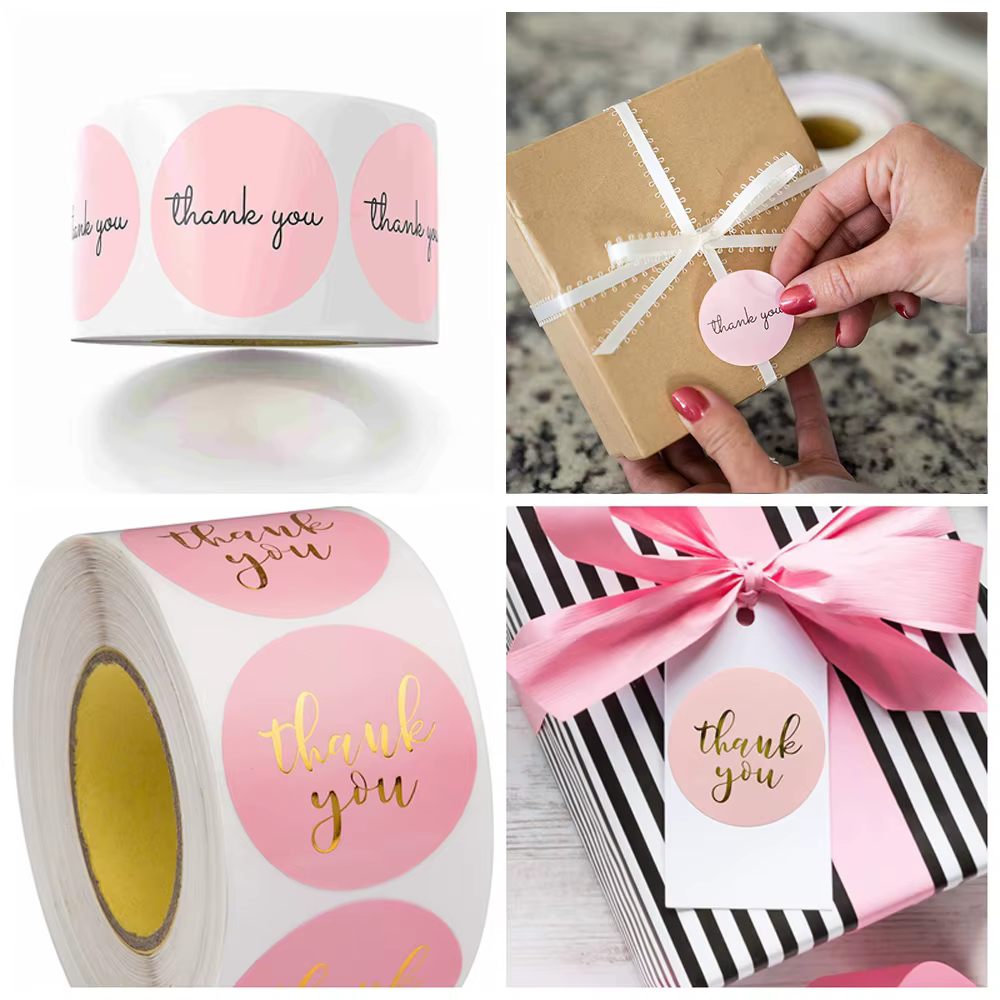 100-500pcs Round Thank You Stickers for Envelope Seal Labels Gift Packaging decor Birthday Party Scrapbooking Stationery Sticker