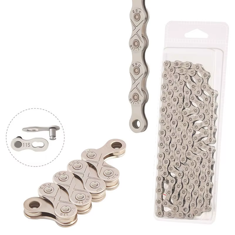 Bicycle Chain 6 7 8 9 10 11 Speed Silver Plating 116 Links MTB Mountain Road Bike Chains Stainless Steel Cycling Chain BC0578