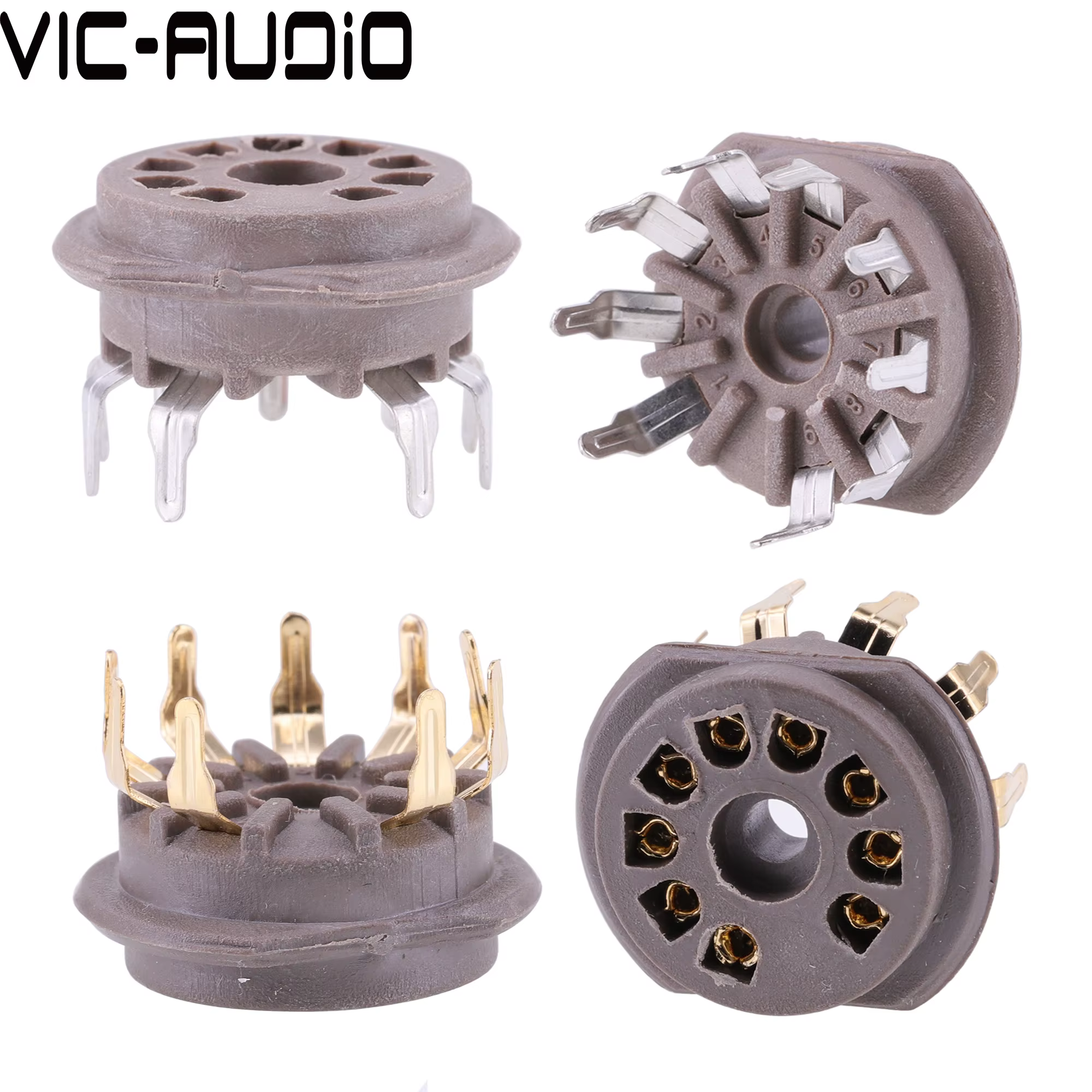 Bakelite B9A 9Pin Valve Tube Socket For ECC82 ECC83 12AU7 EL84 6922 E88CC 12AX7 Vacuum Tube Socket Amplifier Audio Vintage HIFI