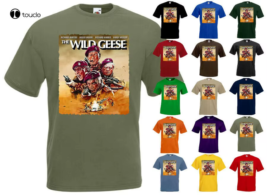 The Wild Geese V3 T-Shirt Movie Poster Burton, Moore, Hall, Krüger Sizes S..5Xl
