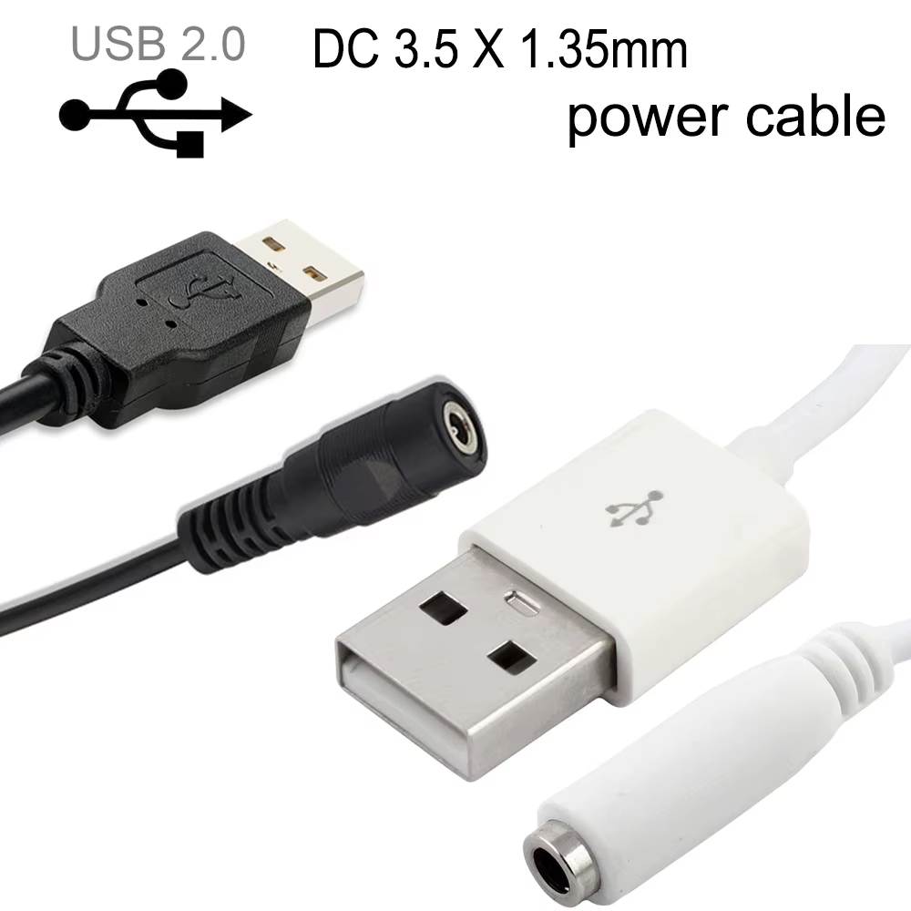 DC 3.5 X 1.35mm Female To USB 2.0 A Male Connector Power Cable  cord Adapter black