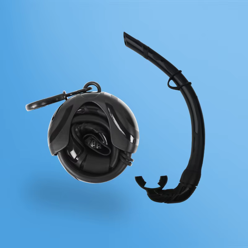 Freediving  Wet Snorkel  Breathing tube Roll Up Snorkel with Compact Siliconse Storage Case for  Scuba Diving Equipment