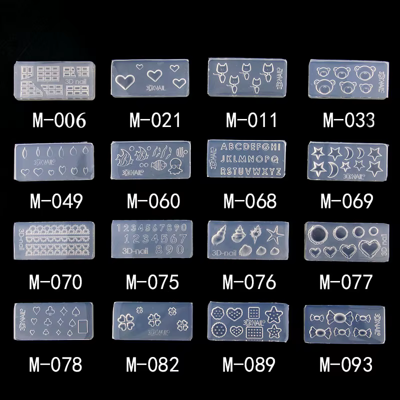 Beautiful 1 PC Nail Art Silicone Mold 27 Designs Durable 3D Stereo Crystal Carving Mold Crystal Powder Carved Nail Art Tool