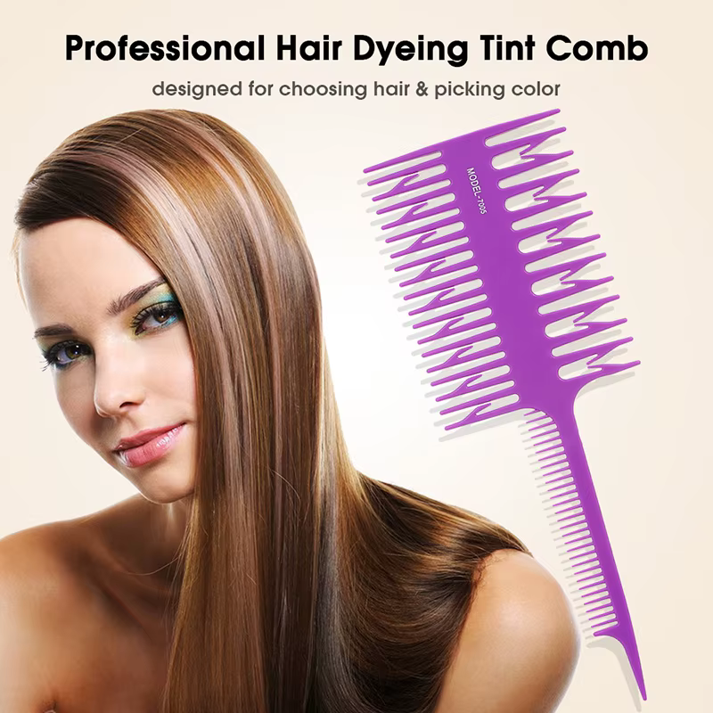 Hair Dyeing Comb Hair Coloring Highlighting Comb Wide Tooth Comb Fish Bone Hair Brush Hair Styling Barber Tool Salon Accessaries