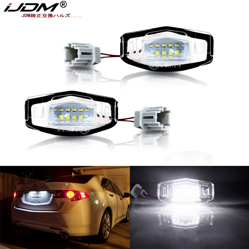 iJDM Xenon White OEM-Fit LED License Plate Light For Acura MDX RL TL TSX ILX For Honda Civic Accord Odyssey License Plate Light