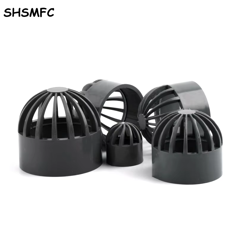 1-3pcs 20-110mm Grey PVC Breathable Cap Aquarium Tank Permeable Screen Filter Isolation Screen PVC Drain Pipe Pervious Cap