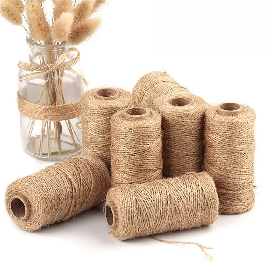 Natural Twine Jute Burlap String, Hemp Rope, Party Wedding Decoration, Florists, Easter Decorations, Home Decor, Floristics, 10m