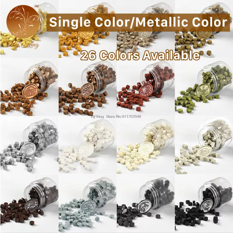 180pcs Pearlescent Fire Lacquer Wax Metallic Grain Stamp Scrapbook Sealing Wax Envelope Sealing Invitation DIY Craft Decoration