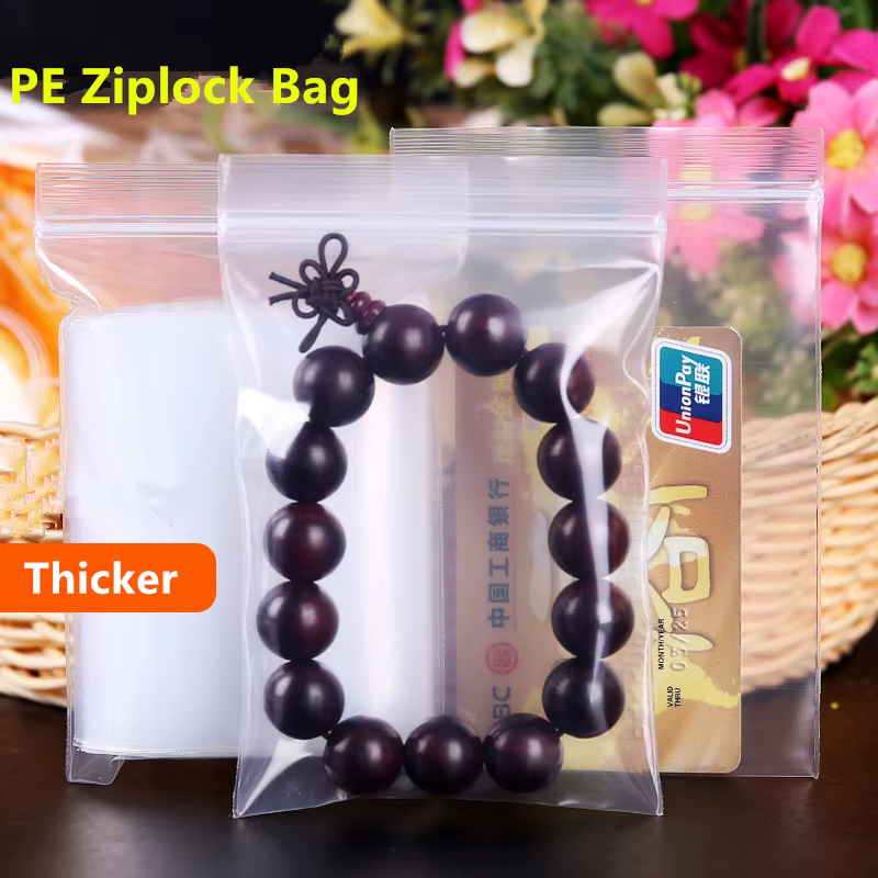 Extra Thick Ziplock Bag 100pcs Clear PE Small Plastic Packing-bags Zipper Self Sealing - Jewelry Bead Packaging Seasoning Pouch