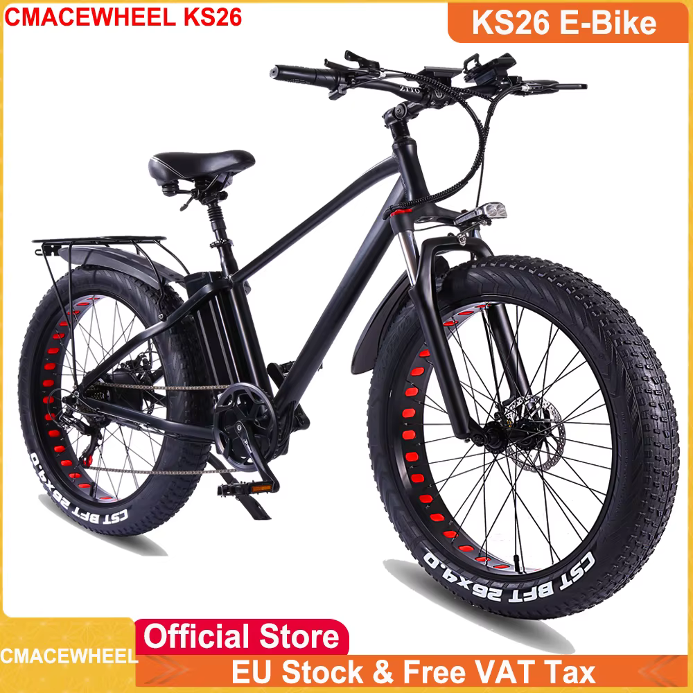 EU Stock CMACEWHEEL KS26 48V 20Ah Battery 750W Motor 26*4inch Wide Tire Electric Bike Free Shipping 3-5 Work Days