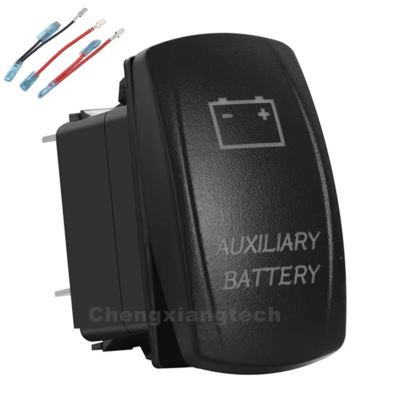 (red/white/blue/orange) Led Auxiliary Battery Car Boat Rocker Switch 5Pin On/Off 12V/20A 24V/10A Toggle Switch Jumper Wires Set