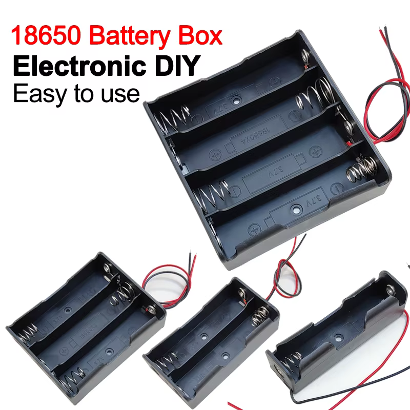 2023 New 18650 Mobile Power Box 1X 2X 3X 4X 18650 Battery Holder Storage Box Box 1 2 3 4 Slot Battery Container With Wire