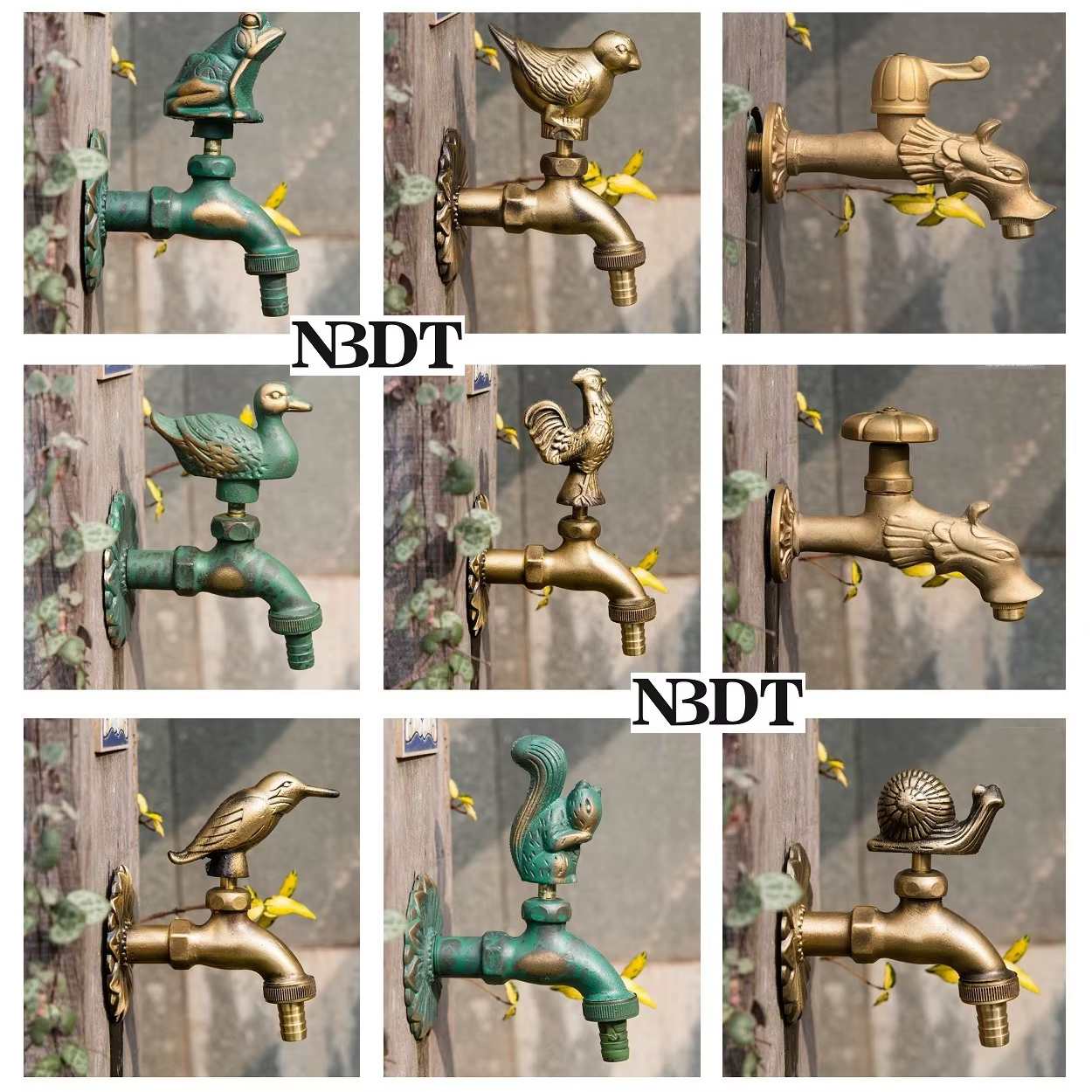 1Piece Decorative Solid Brass G1/2" Outdoor Garden Faucet Animal Handle Hanging Hook