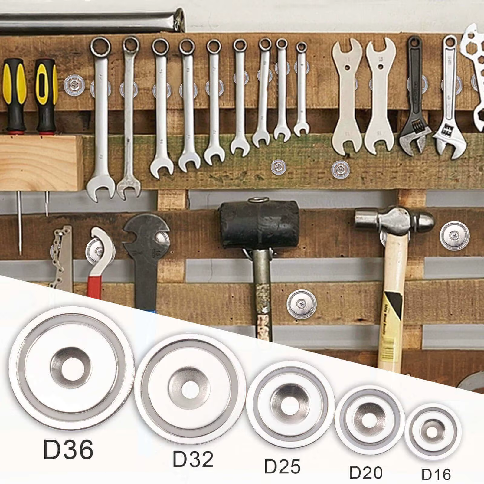 0.79"(20mm)Super Strong Cup Magnets Neodymium Countersunk Hole POT Magnet Strong with Screw for Wall Mounting Round POT Magnets