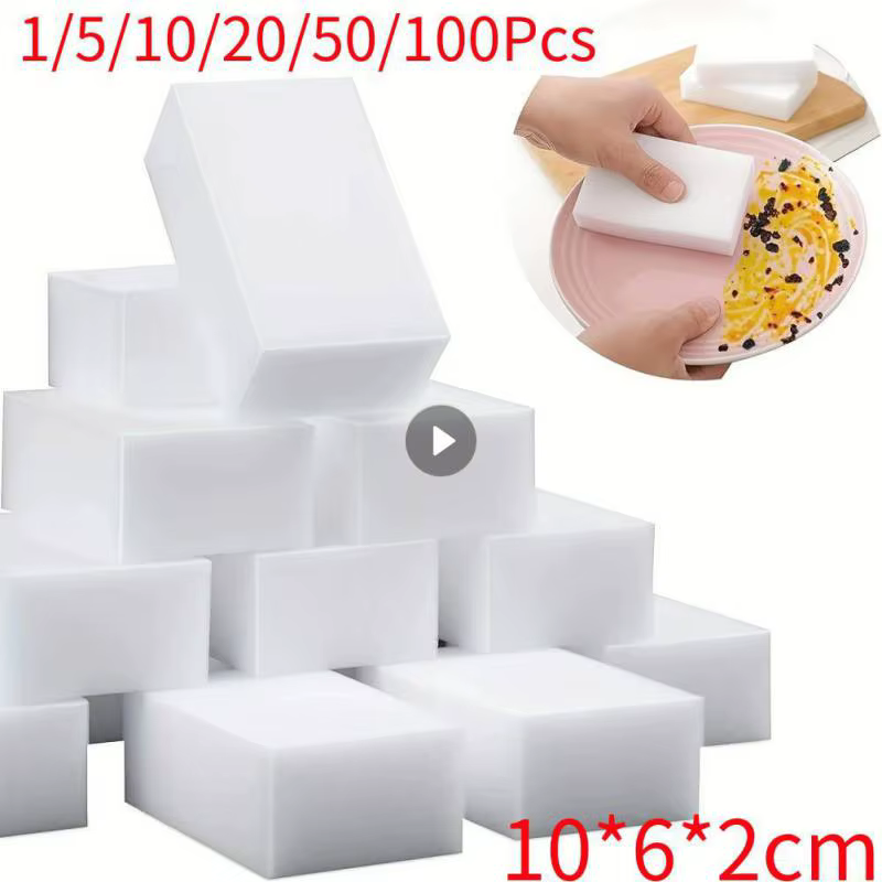 100-1Pc Magic Sponge Eraser White Melamine Sponge For Dishwashing Kitchen Bathroom Office Cleaner Cleaning Tools 100*60*20mm