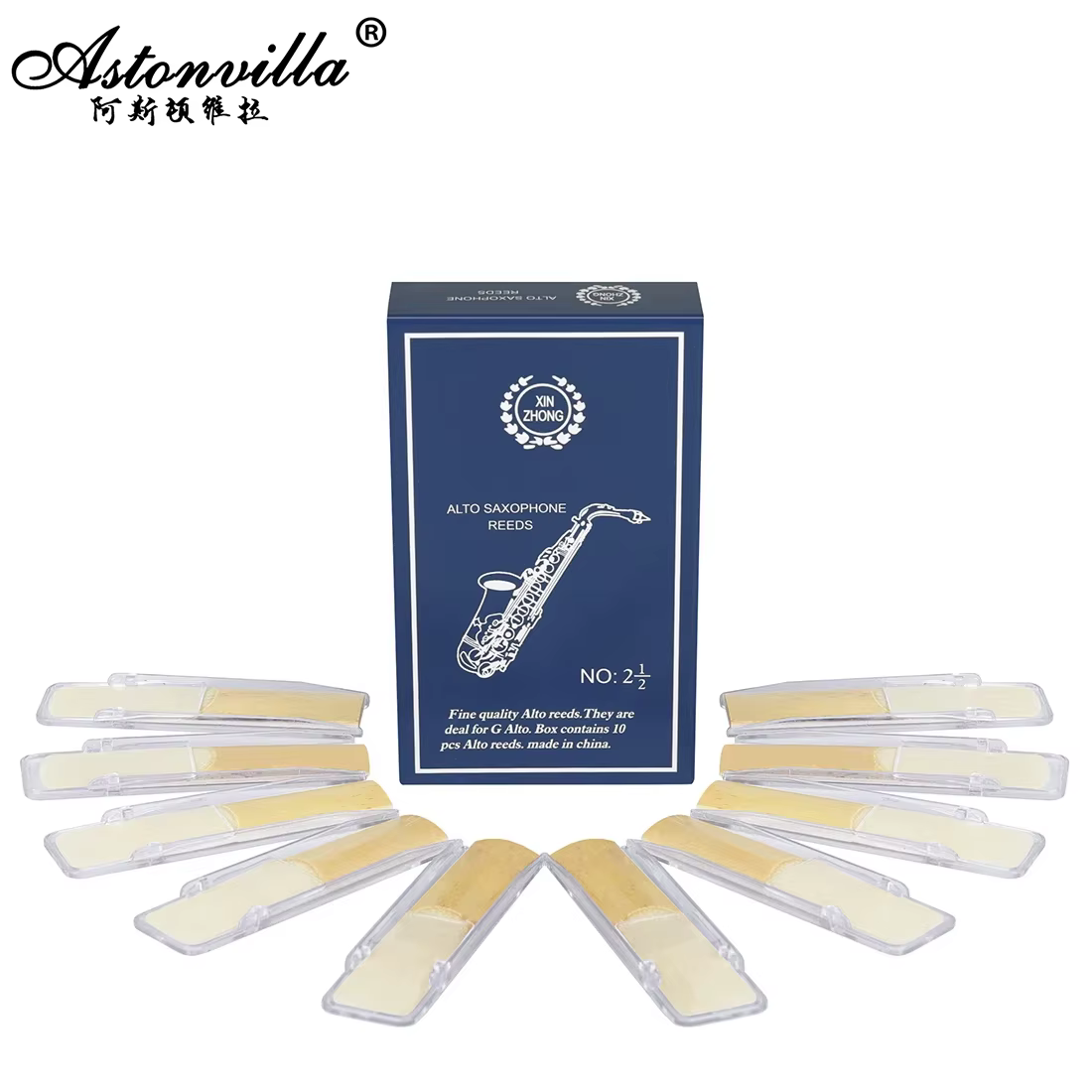 10 Pcs/Set Blue Box Soprano/Alto/Tenor B Flat Saxophone Reeds High Quality Clarinet Reed Woodwind Accessories & Parts