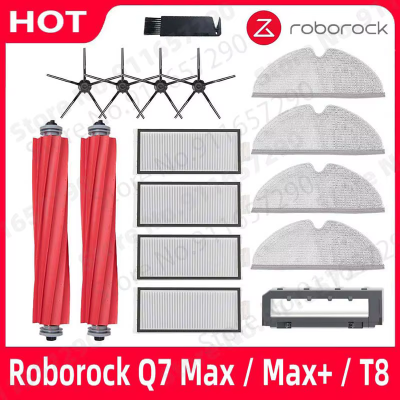 Roborock Q7 Max / Q7 Max+ / T8 Spare Parts Main Side Brush Hepa Filter Mop Rag Cover Replacement Vacuum Cleaner Accessories