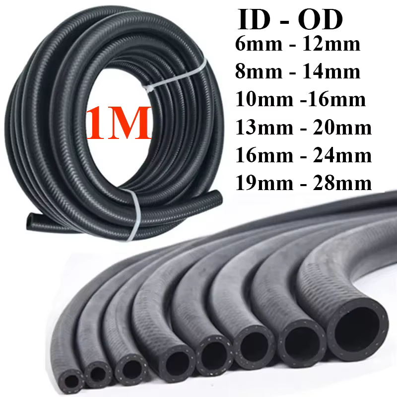 1M High Temperature Oil Resistant Car Gasoline Hose NBR Rubber Fuel Tube Motorcycle High Pressure Diesel Pipe Water Cooling Pipe