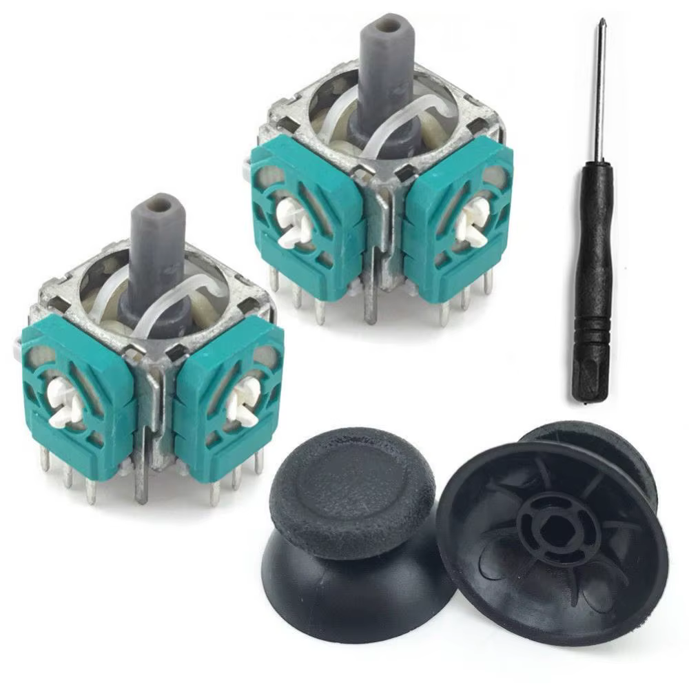 2Pcs Analog Thumb Joystick Repair Parts Dualshocks Replacement for PS4 Slim Pro Controller 4