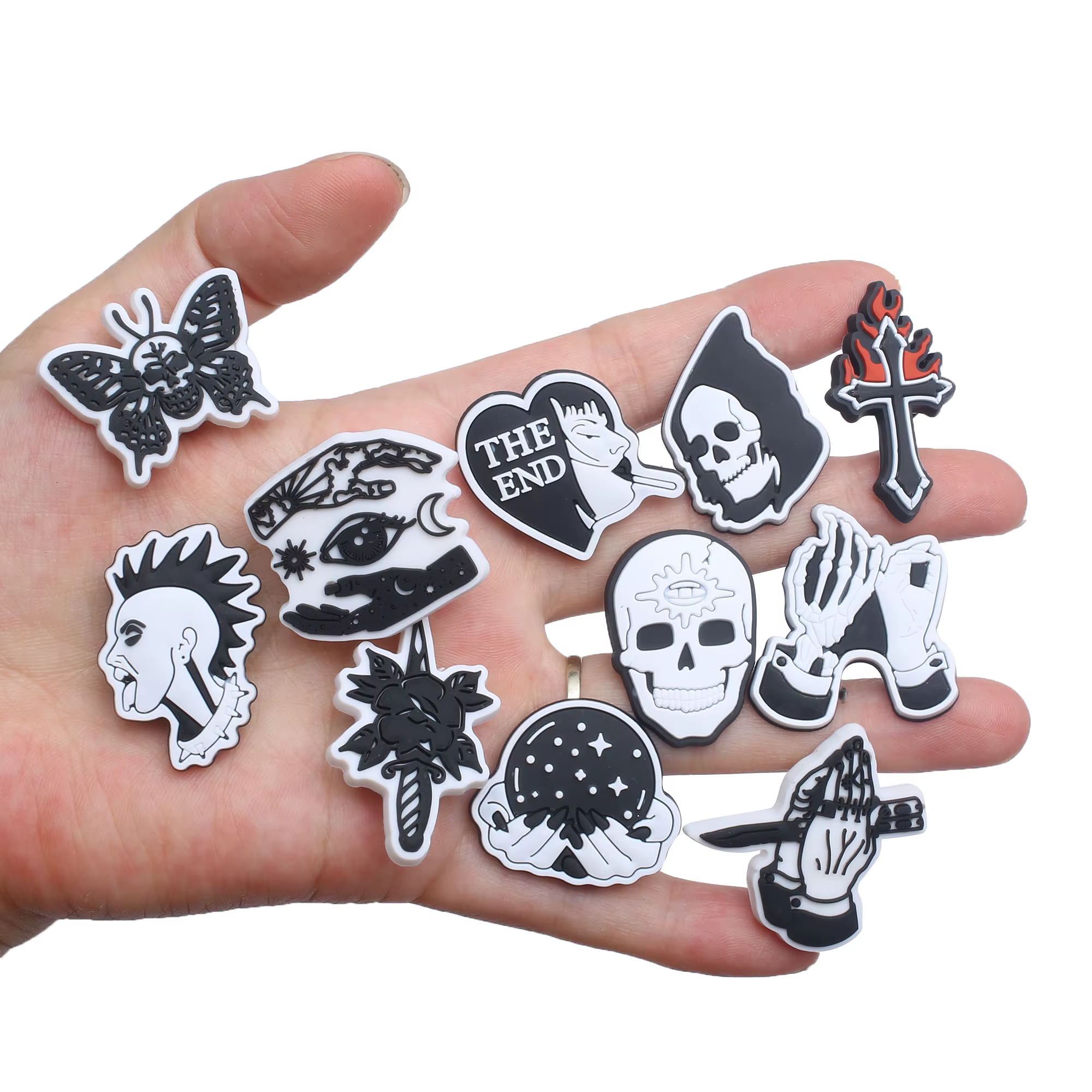 Popular 1 Glamour Gothic Series PVC Cute Garden Shoe Buckle Decoration Suitable for odile  Children's Christmas Gift